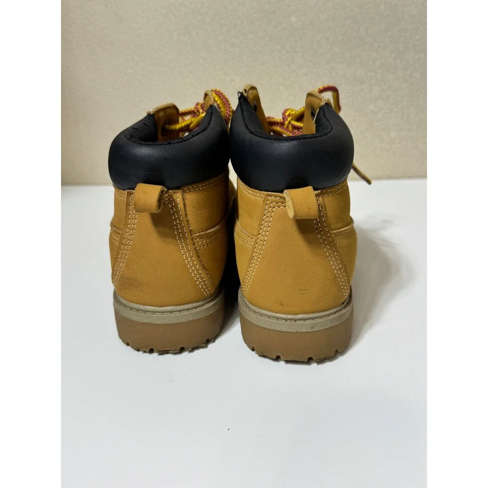Wonder Nation Youth Size 2 Wheat Faux Nubuck Lace Up Work Boots Yellow Black New